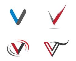 ensemble de conception de logo lettre v vecteur