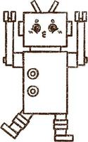 dessin au fusain de robot surpris vecteur