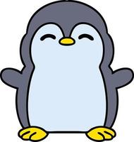 dessin animé d'un mignon petit pingouin vecteur