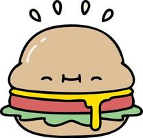 bande dessinée d'un savoureux burger vecteur