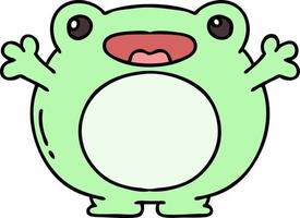 dessin animé d'une jolie grenouille heureuse vecteur