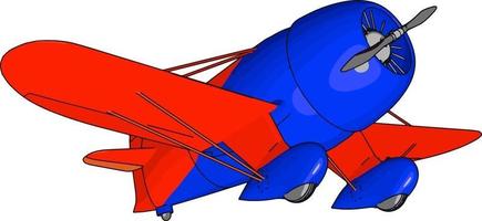 ancien avion rétro bleu et rouge, illustration, vecteur sur fond blanc.