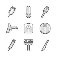 ensemble d'icônes de divers dispositifs médicaux vecteur
