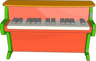 jouet de piano rouge, illustration, vecteur sur fond blanc., illustration, vecteur sur fond blanc.
