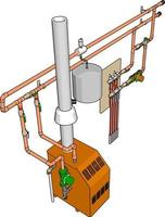 machine d'usine orange, illustration, vecteur sur fond blanc.