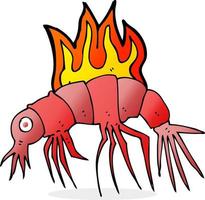 dessin animé de crevettes chaudes vecteur