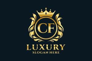 modèle initial de logo de luxe royal de lettre cf dans l'art vectoriel pour des projets de marque luxueux et d'autres illustrations vectorielles.