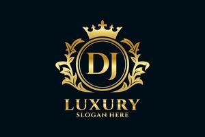 modèle de logo de luxe royal lettre initiale dj dans l'art vectoriel pour les projets de marque luxueux et autres illustrations vectorielles.