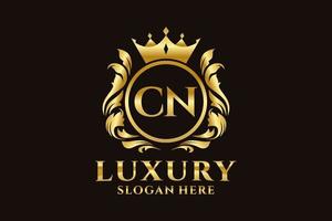 modèle de logo de luxe royal lettre cn initial dans l'art vectoriel pour les projets de marque luxueux et autres illustrations vectorielles.