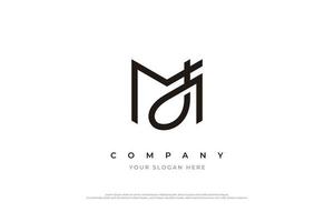 lettre initiale logo mj ou vecteur de conception de logo monogramme jm