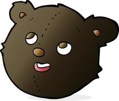 visage d'ours noir de dessin animé vecteur