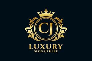modèle de logo de luxe royal lettre cj initiale dans l'art vectoriel pour les projets de marque luxueux et autres illustrations vectorielles.