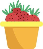 fraise dans le panier, illustration, vecteur sur fond blanc