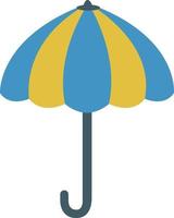 Parapluie bleu et jaune, illustration, vecteur sur fond blanc