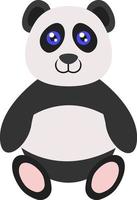 Panda assis, illustration, vecteur sur fond blanc