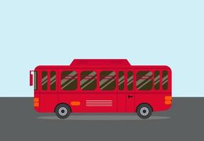 gros bus rouge, illustration, vecteur sur fond blanc.