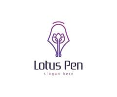 logo stylo lotus vecteur