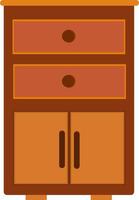 armoire en bois, illustration, vecteur sur fond blanc.