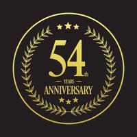 vecteur d'illustration de logo de luxe 54e anniversaire. illustration vectorielle gratuite vecteur gratuit