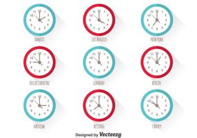 Ensemble vectoriel du fuseau horaire mondial