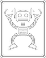 robot mignon adapté à l'illustration vectorielle de la page de coloriage pour enfants vecteur