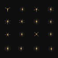 groupes de collection d'étoiles scintillantes plates de luxe et ensemble d'étoiles de clin d'œil utilisées pour l'effet et la conception de modèles vectoriels célèbres vecteur