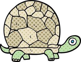 tortue de dessin animé de style bande dessinée vecteur