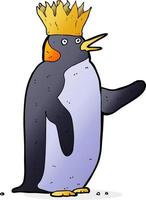 dessin animé pingouin empereur agitant vecteur