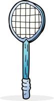 dessin animé vieille raquette de tennis vecteur