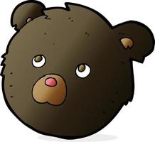 visage d'ours noir de dessin animé vecteur