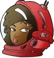 dessin animé femme astronaute vecteur