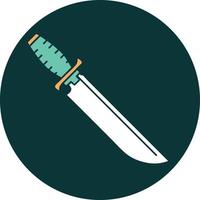 image emblématique de style tatouage d'un couteau vecteur