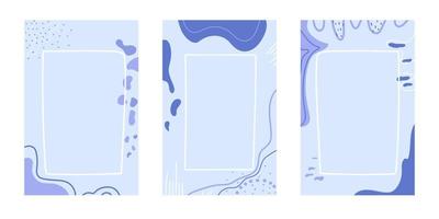 illustration vectorielle définie fond abstrait de vibes d'hiver. couleurs bleues avec des nuances d'hiver. arrière-plans pour cartes postales, affiches, web. hiver abstrait vecteur