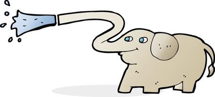 dessin animé éléphant éjacule de l'eau vecteur