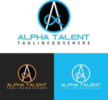 illustration vectorielle de logo de talent alpha moderne, alpha et un concept de lettre. vecteur