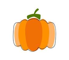 citrouille doodle automne coloré de vecteur pour le jour de thanksgiving. vacances de récolte de légumes le 31 octobre. illustration simple dessinée à la main