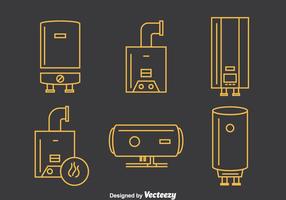 Vecteur d'icônes de ligne de chaudière