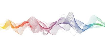 lignes de vagues colorées abstraites sur fond blanc pour les éléments de la présentation commerciale du concept, brochure, dépliant, science, technologie. illustration vectorielle vecteur