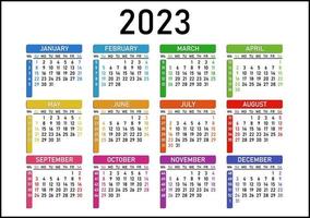 calendrier vectoriel 2023