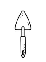 pelle de jardin ou de construction. vecteur doodle illustration scoop, isoler sur blanc.