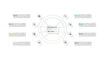 couleur connectée ligne et cercle icône infographie vecteur