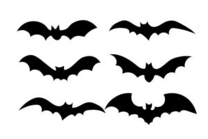 silhouettes noires de chauves-souris sur fond blanc pour la célébration de la conception d'halloween vecteur