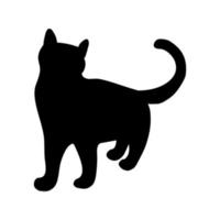 chat silhouette noire, superbe design à toutes fins vecteur
