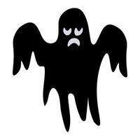 fantôme d'halloween abstrait avec la silhouette du visage pour la conception de la célébration vecteur
