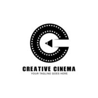 création de logo de cinéma créatif. carte de voeux, bannière, affiche. illustration vectorielle.