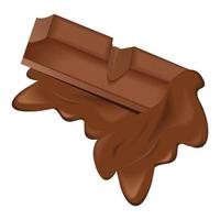 tablettes de chocolat et chocolat fondu vecteur