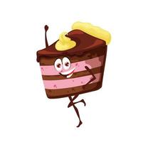 personnage de dessin animé tarte au chocolat avec crème au citron vecteur