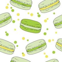 modèle vectorielle continue de macaron. biscuits mignons avec de la crème. confiserie à base de pâte d'amande. un modèle pour une pâtisserie vecteur