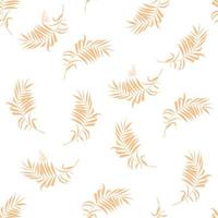 motif floral sans couture. papillon tropical. illustration de stock de vecteur. feuilles de palmier dorées. ailes délicates en vol au-dessus d'une fleur. vecteur