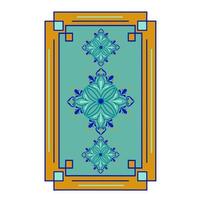 illustration de stock de vecteur de fleur marocaine. motif de bouleau dans des formes géométriques traditionnelles. ornement islamique. isolé sur fond blanc.